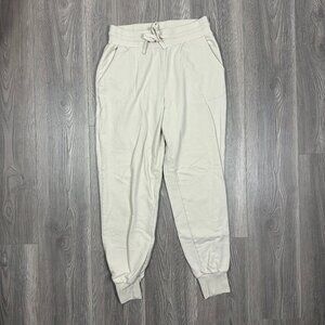 Tan Lines Beige Cotton Jogger Sweatpants Casual Lounge L